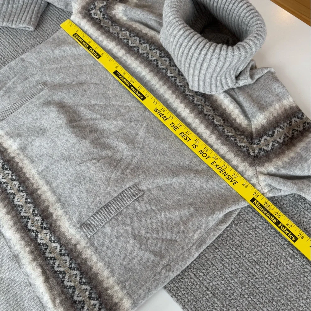 GAP Cream and Brown Cowl Neck Fair Isle Sweater - Picture 11 of 14